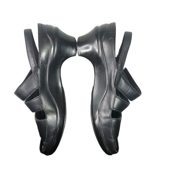 Aravon Megan Sandals Women’s 7B Comfort Adjustable Heeled Black Leather Strap - Picture 8 of 11